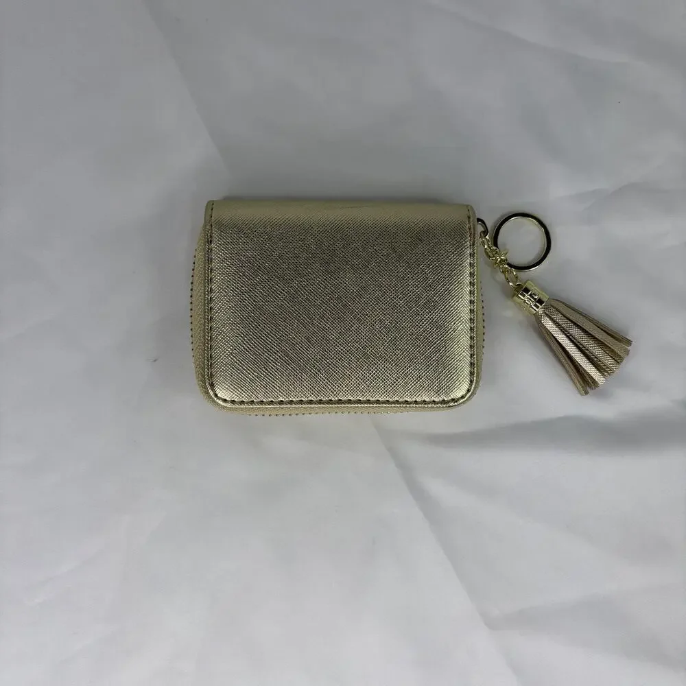 Unbranded Metallic Gold Pleather Credit Card Holder Wallet
